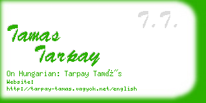 tamas tarpay business card